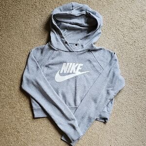 Nike Heather Gray Cropped Hoodie